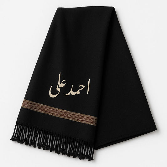 Custom Name Winter Black Shawls